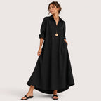 Melody | Damen Lockeres Hemdblusenkleid Mit Kragen