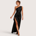 Serena | Damen Ein-Schulter Maxikleid Mit Seitenschlitz
