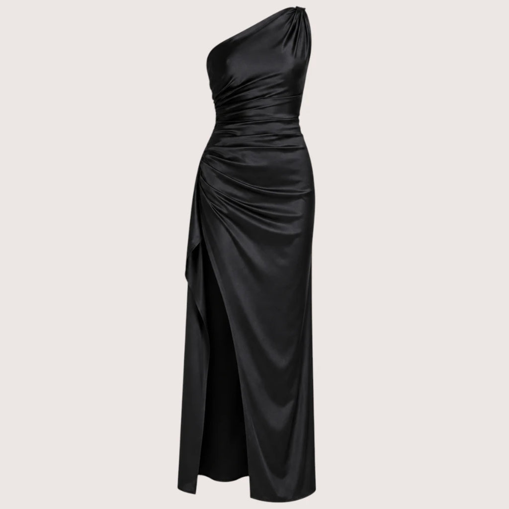 Serena | Damen Ein-Schulter Maxikleid Mit Seitenschlitz