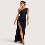 Serena | Damen Ein-Schulter Maxikleid Mit Seitenschlitz