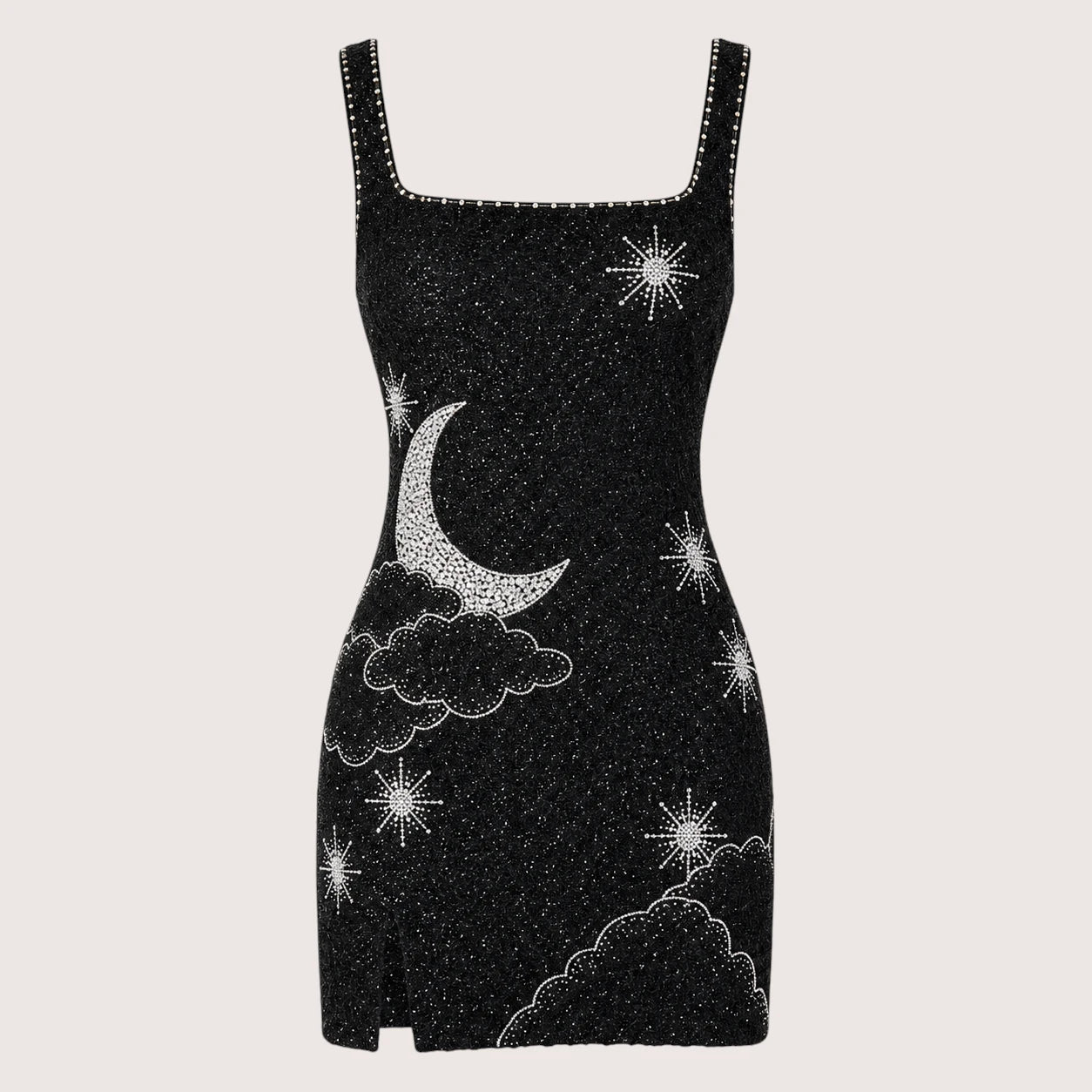 Naomi | Damen Ärmelloses Minikleid Mit Mond- Und Sternmuster