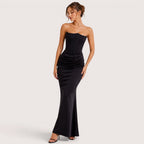 Valentina | Damen Trägerloses Korsett Maxikleid Mit Drapiertem Rock