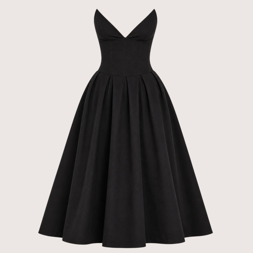Gabriella | Damen Trägerloses Midikleid Mit Herzförmigem Ausschnitt