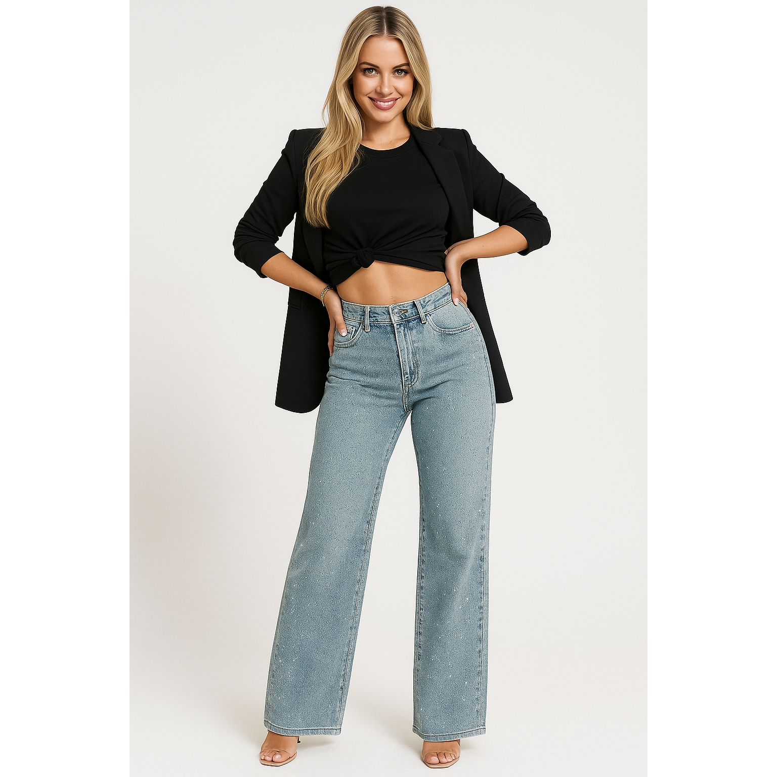 Kinsley | Damen High Waist Straight Jeans