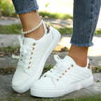 Zaria | Damen Schnür Sneaker Mit Steppdesign
