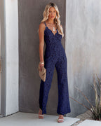 Camille | Damen Boho Spitzen Jumpsuit Mit Offenem Rücken