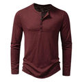 Aaron | Herren Langarm Henley Shirt Mit Knopfleiste