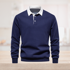 Tobias | Herren Langarm Polo Shirt Mit Kontrastkragen