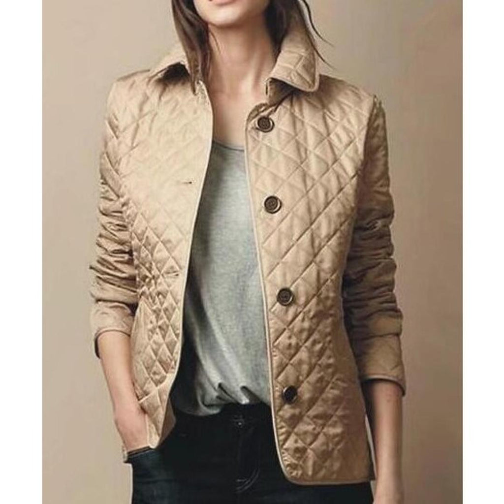 Vanessa | Damen Steppjacke Mit Rautensteppung Und Knopfleiste