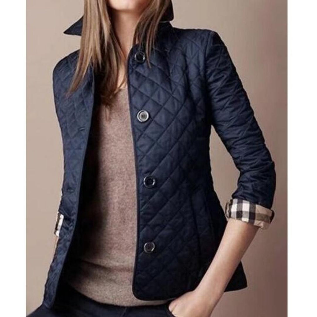 Vanessa | Damen Steppjacke Mit Rautensteppung Und Knopfleiste