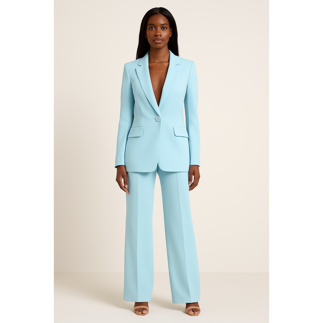 Grace | Damen Hosenanzug mit Ein-Knopf-Blazer und geradem Bein