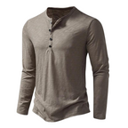 Aaron | Herren Langarm Henley Shirt Mit Knopfleiste