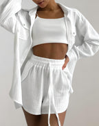 Ariana | Zweiteiliges Set Mit Hemd Und Shorts Mit Elastischem Bund