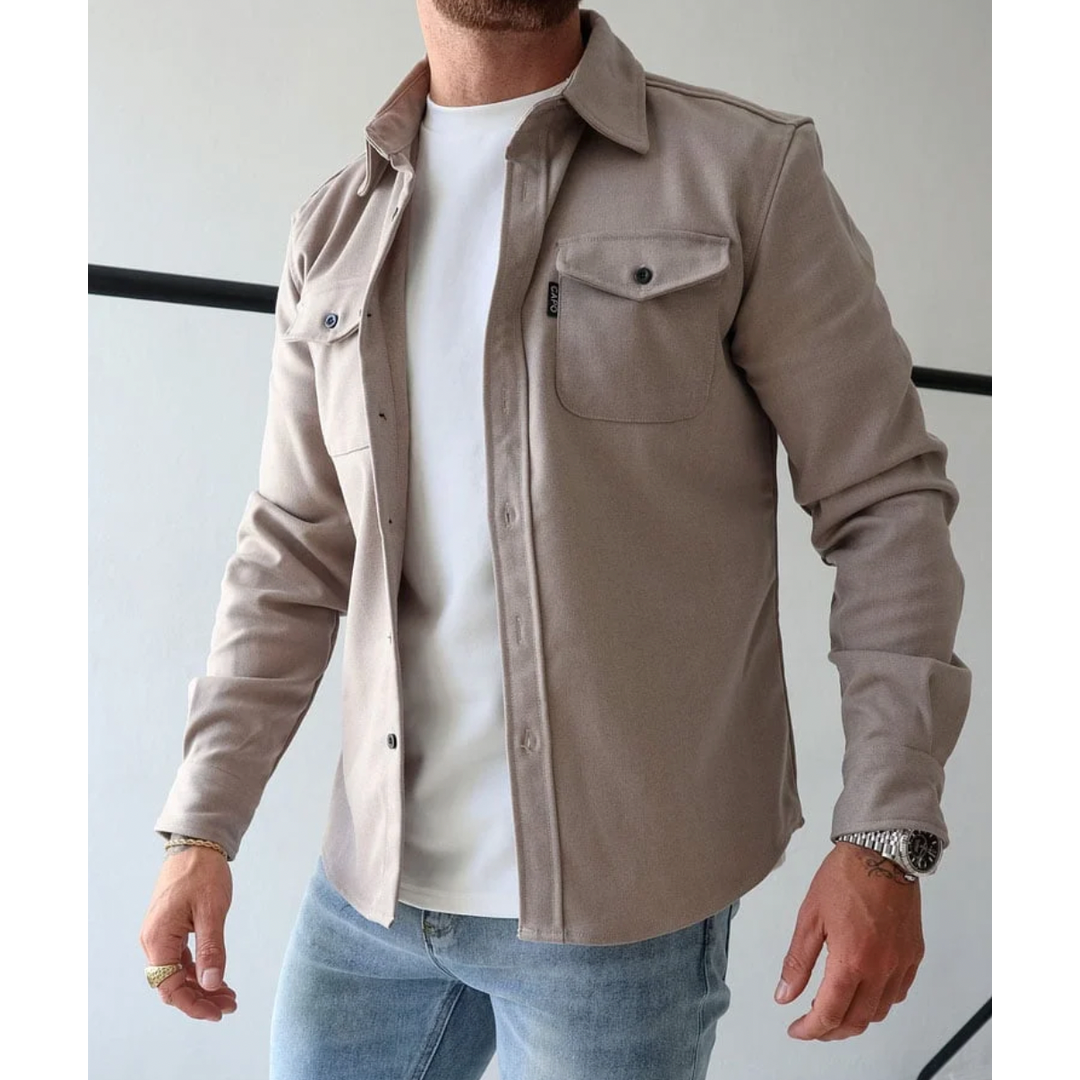 Samuel | Herren-Langarmhemd mit Knopfleiste und Brusttaschen