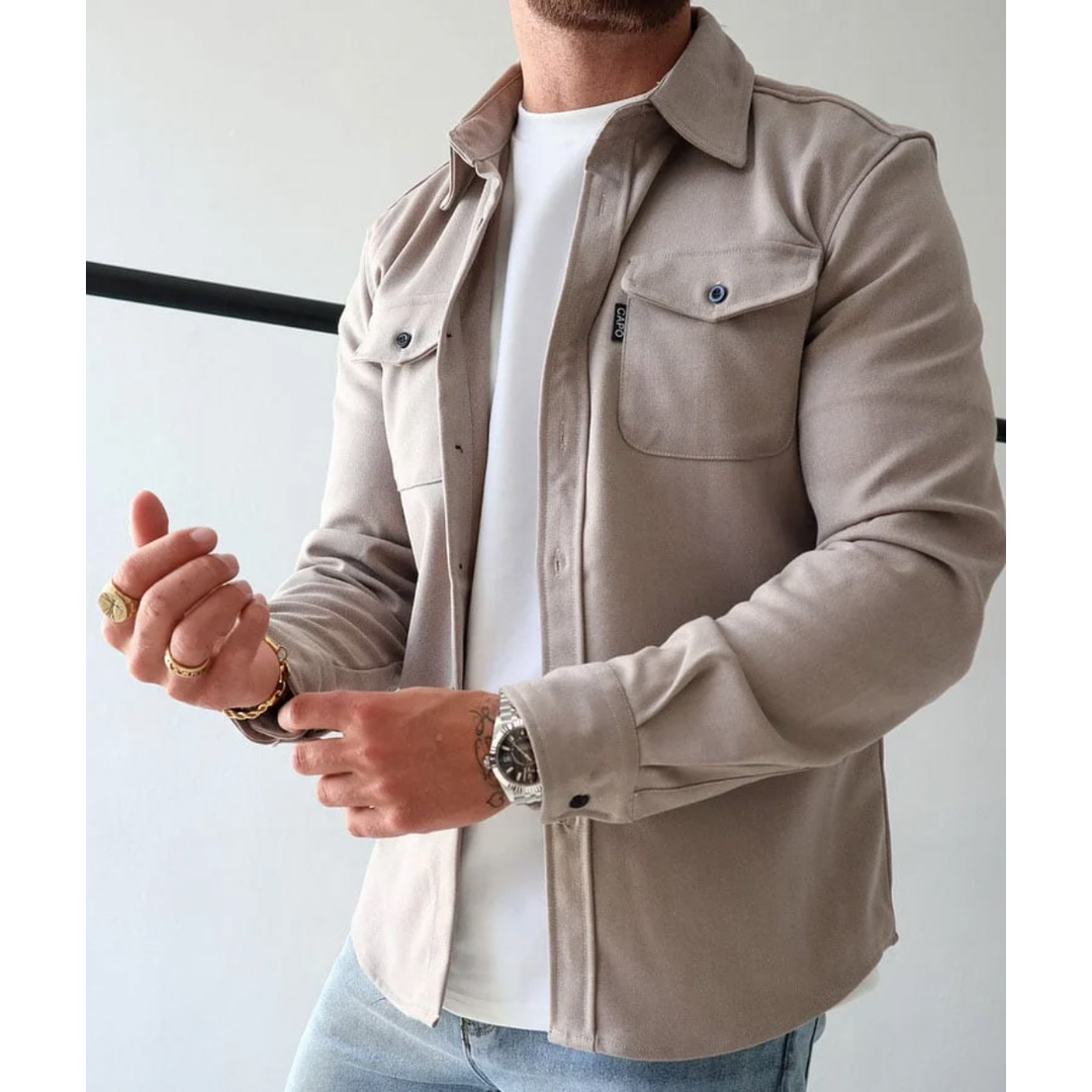 Samuel | Herren-Langarmhemd mit Knopfleiste und Brusttaschen