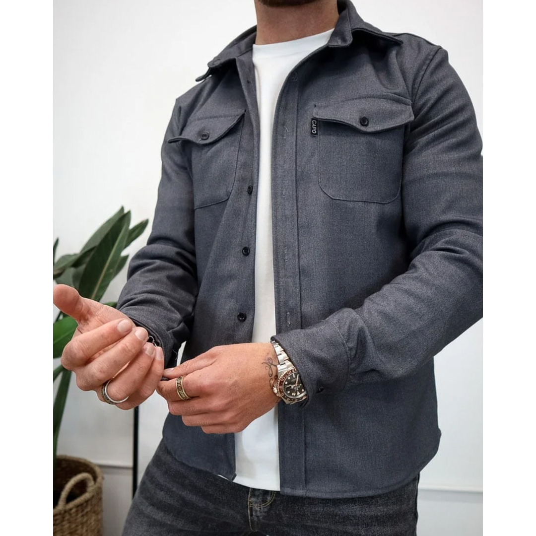 Samuel | Herren-Langarmhemd mit Knopfleiste und Brusttaschen