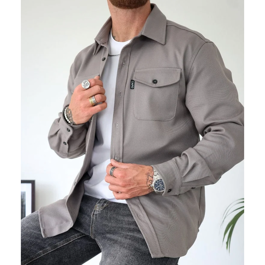 Samuel | Herren-Langarmhemd mit Knopfleiste und Brusttaschen