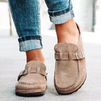 Tessa | Damen Slipper Mit Schnallenriemen Und Profilierter Sohle