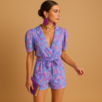 Zelda | Damen Kurzer Jumpsuit Mit Gürtel