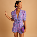 Zelda | Damen Kurzer Jumpsuit Mit Gürtel