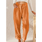 Viviana | Damen High Waist Cordhose Mit Bundfalten
