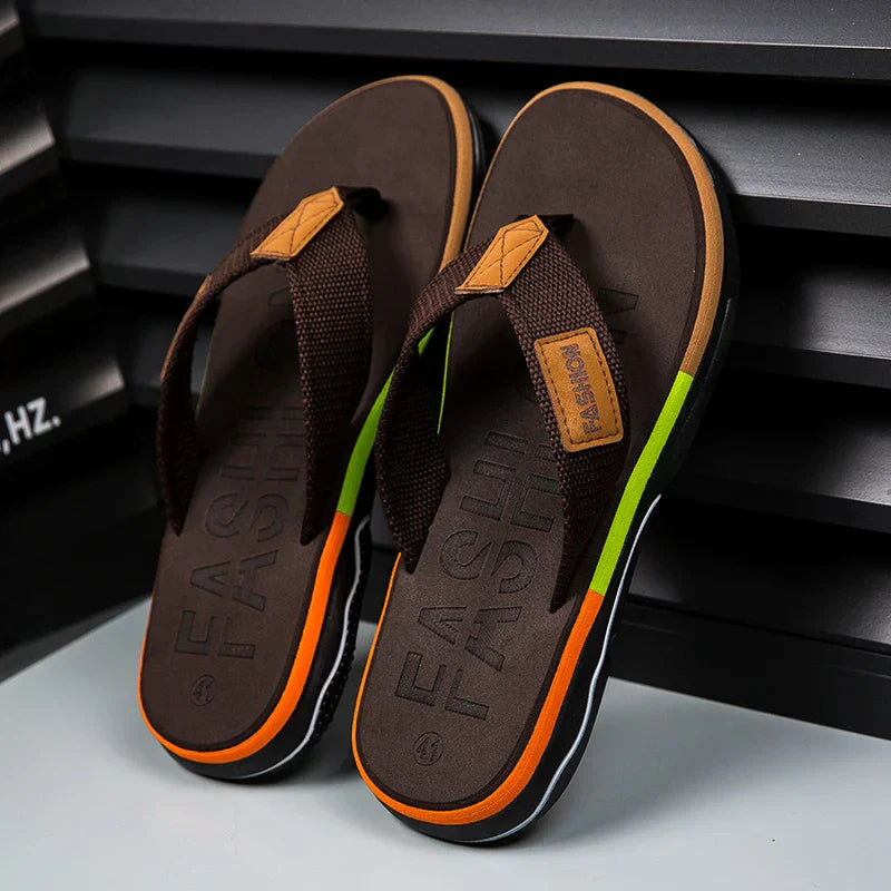 Kai | Herren Mehrfarbige Flip-Flops Mit Kontrastsohle