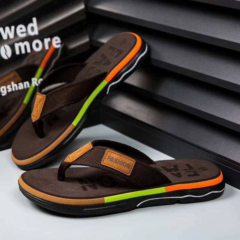 Kai | Herren Mehrfarbige Flip-Flops Mit Kontrastsohle