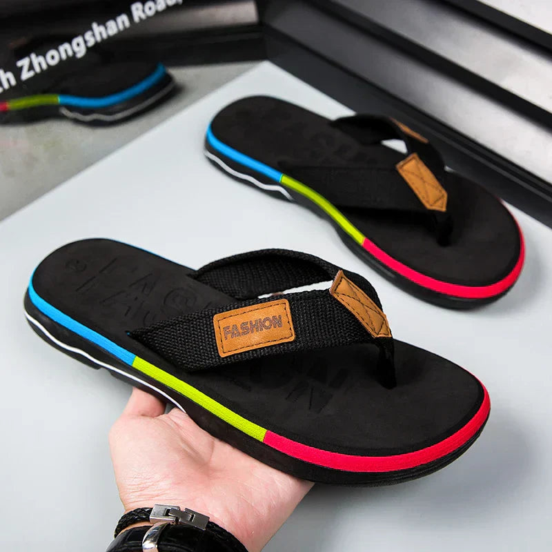 Kai | Herren Mehrfarbige Flip-Flops Mit Kontrastsohle