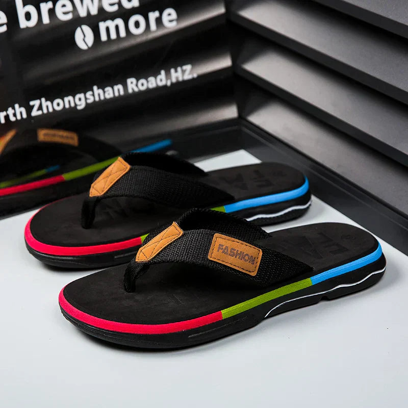 Kai | Herren Mehrfarbige Flip-Flops Mit Kontrastsohle