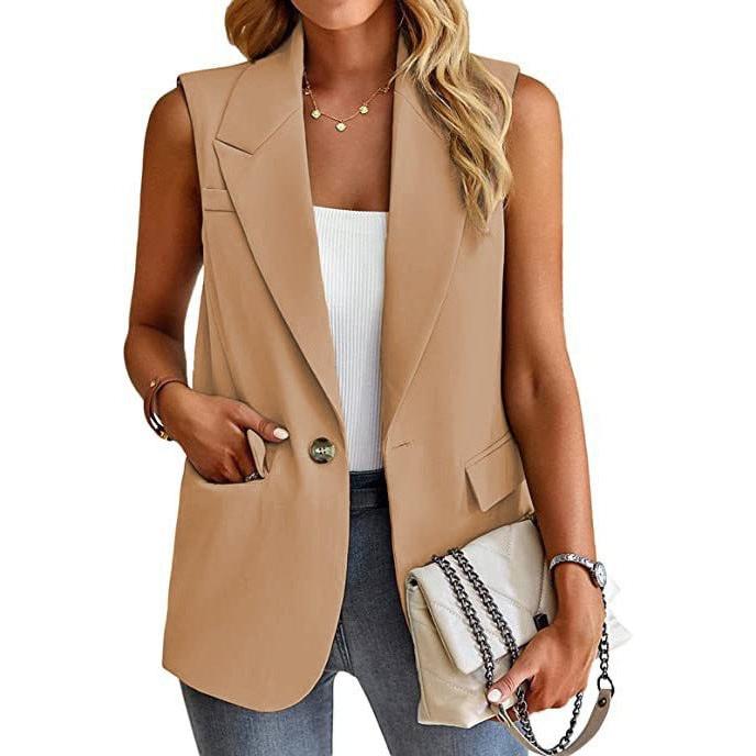 Faye | Damen Ärmellose Blazer Weste Mit Reverskragen