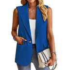 Faye | Damen Ärmellose Blazer Weste Mit Reverskragen