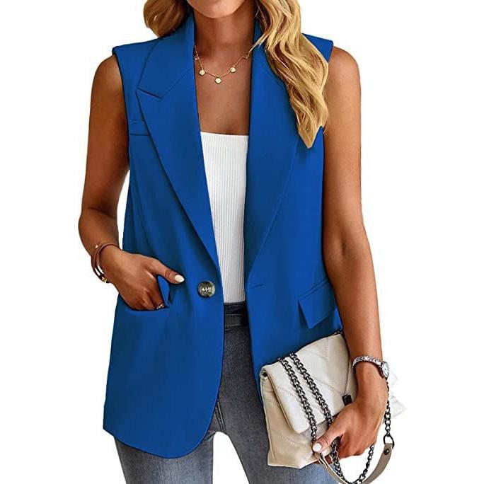 Faye | Damen Ärmellose Blazer Weste Mit Reverskragen
