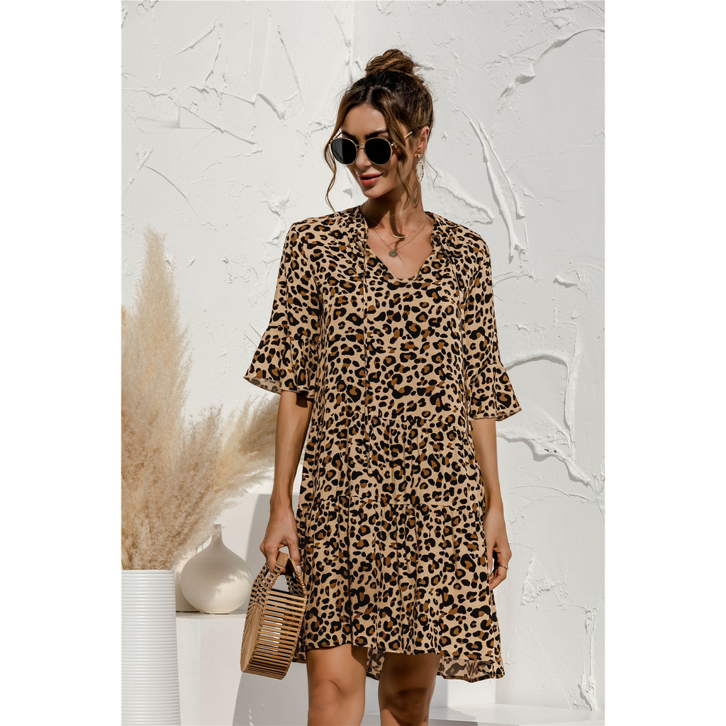 Freya | Damen Mini Kleid Mit Niedriger Taille Und Kurzarm