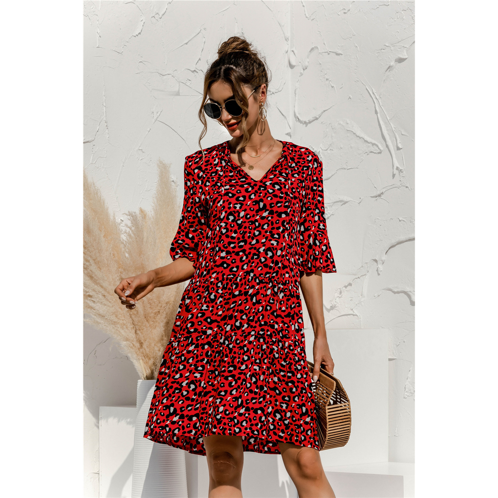 Freya | Damen Mini Kleid Mit Niedriger Taille Und Kurzarm