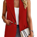 Faye | Damen Ärmellose Blazer Weste Mit Reverskragen