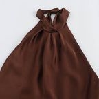 Bianca | Samt Midi Kleid Mit Neckholder Und Ärmellos