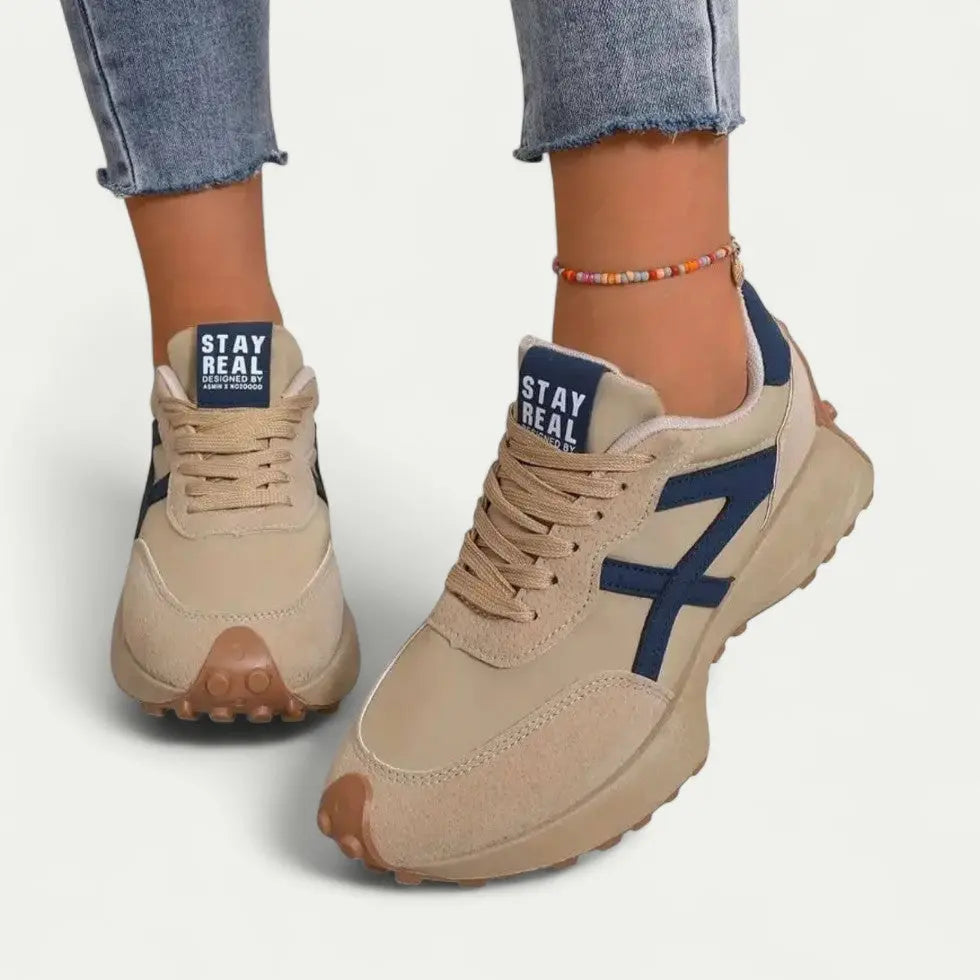 Erin | Damen Sneaker Mit Kontrast Einsätzen Und Schnürung