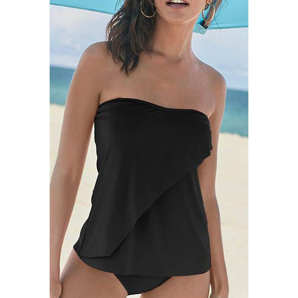 Samara | Damen Trägerloses Tankini Set Mit Bandeau Top