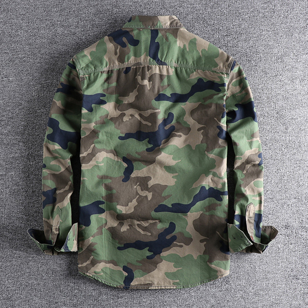 Colby | Herren Langarm Camouflage Hemd Mit Brusttaschen