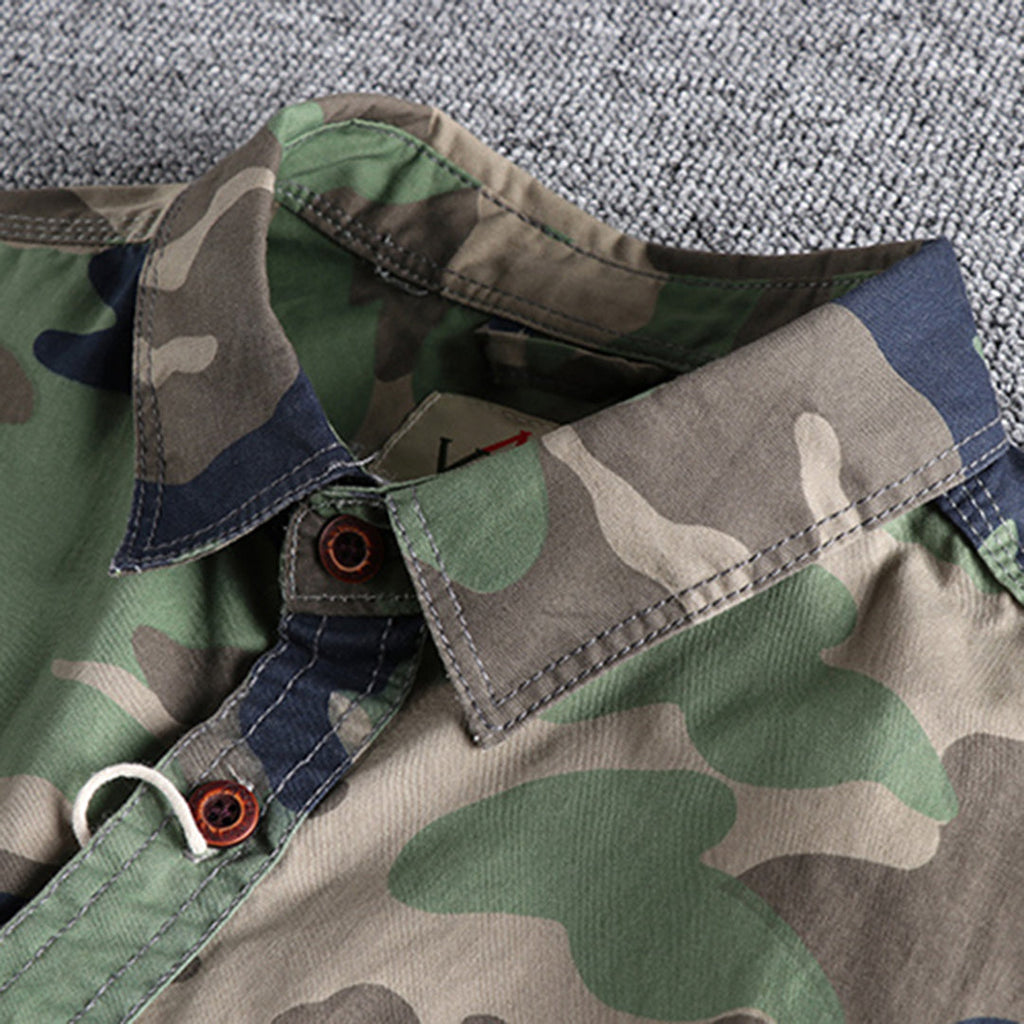 Colby | Herren Langarm Camouflage Hemd Mit Brusttaschen