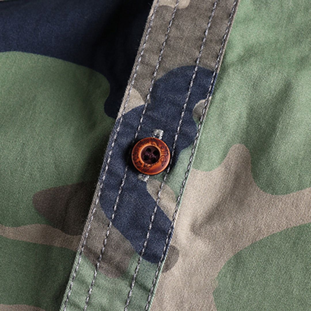 Colby | Herren Langarm Camouflage Hemd Mit Brusttaschen