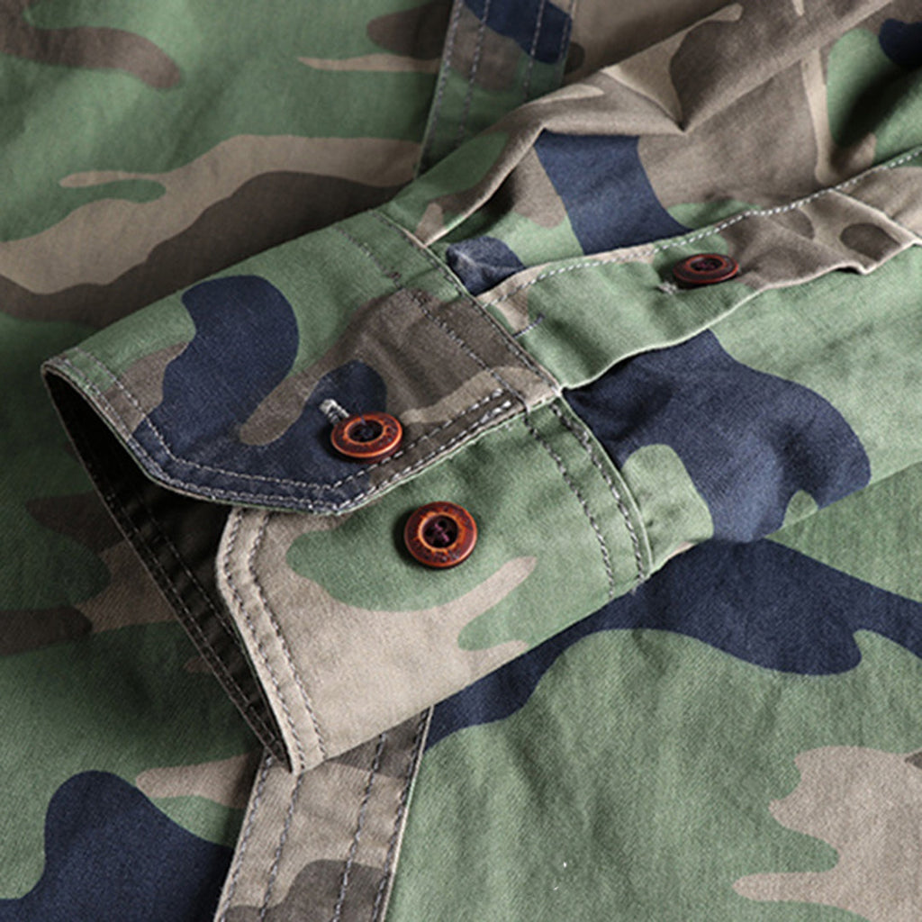 Colby | Herren Langarm Camouflage Hemd Mit Brusttaschen