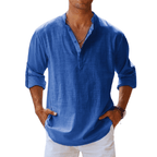 Graham | Herren Leinenmischung Henley Hemd Mit Knopfleiste