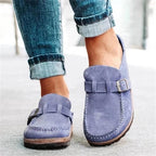 Tessa | Damen Slipper Mit Schnallenriemen Und Profilierter Sohle