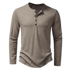 Aaron | Herren Langarm Henley Shirt Mit Knopfleiste