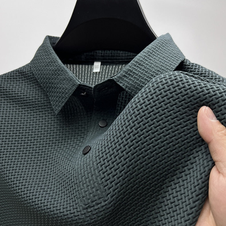 Leo | Herren Kurzarm Poloshirt Mit Strukturmuster