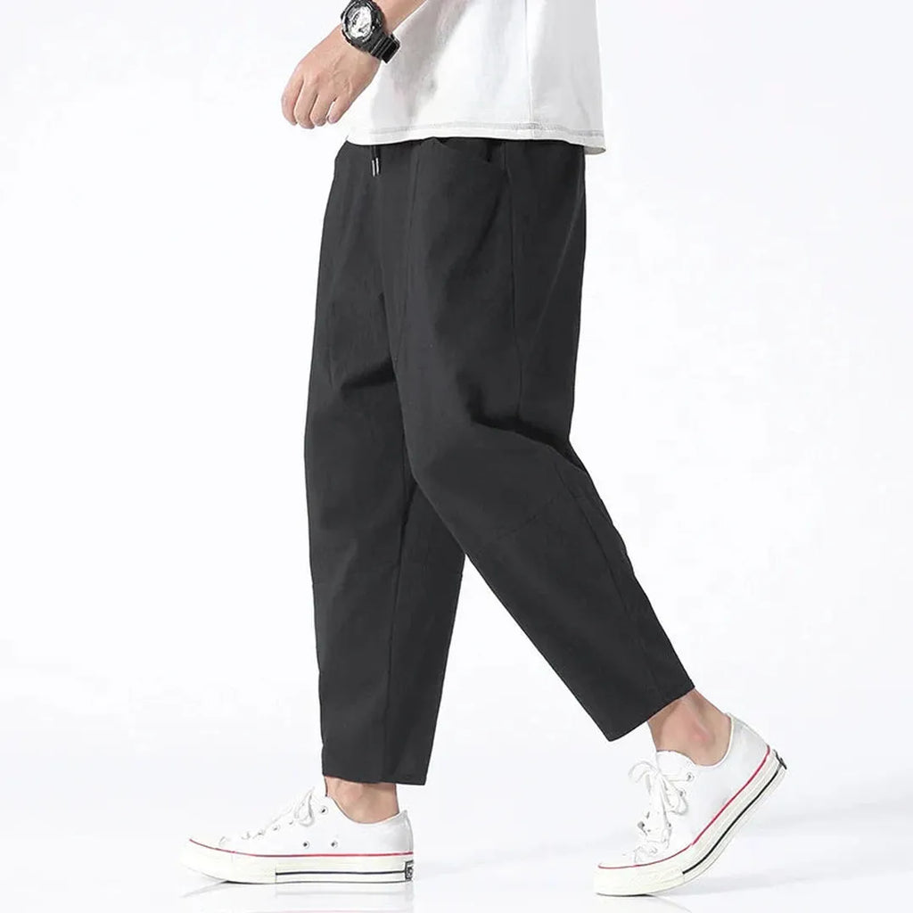 Zachary | Herren Verkürzte Tapered Hose Mit Kordelzug