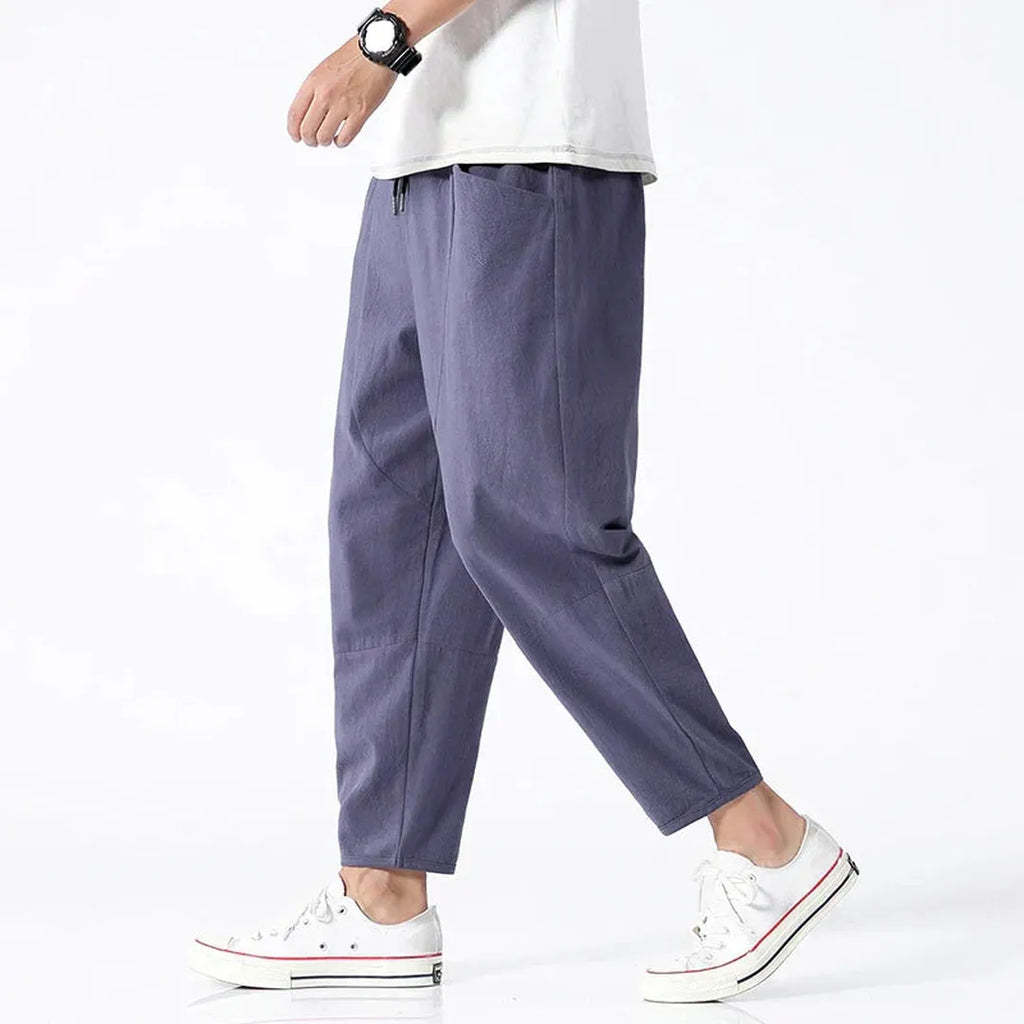 Zachary | Herren Verkürzte Tapered Hose Mit Kordelzug