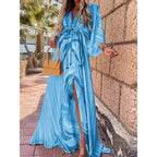 Zoe | Damen Maxi Kleid Mit Grafikprint Und V-Ausschnitt