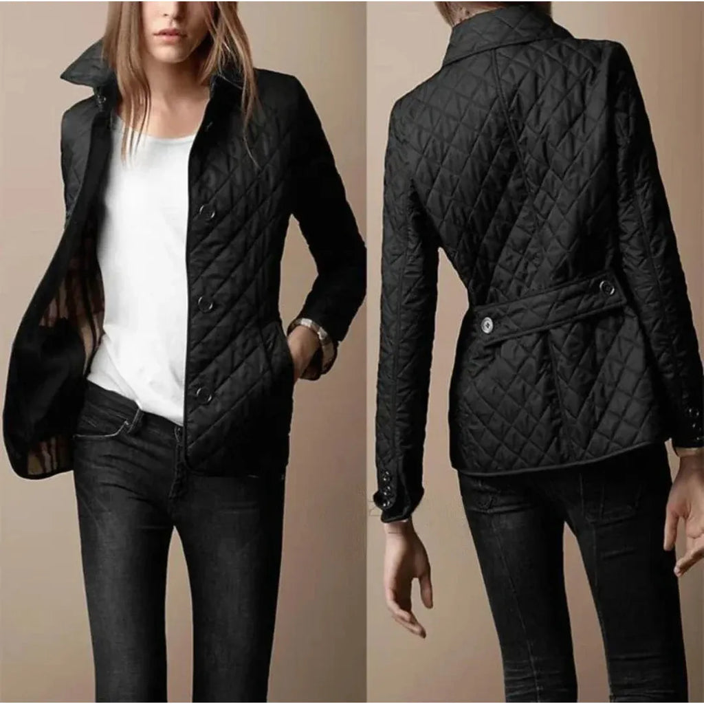 Vanessa | Damen Steppjacke Mit Rautensteppung Und Knopfleiste
